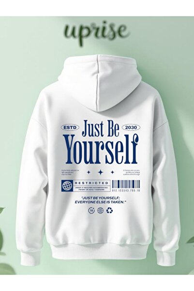 Vordevia Hanorac Just Be Yourself Arka cu imprimeu din bumbac cu supradimensi...