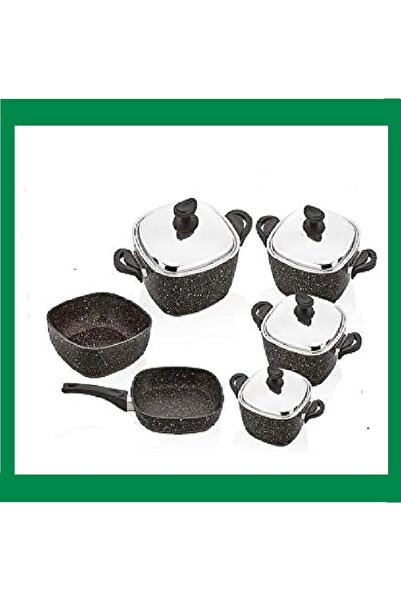 SAFLON Savlon 10-piece cookware set, black, granite