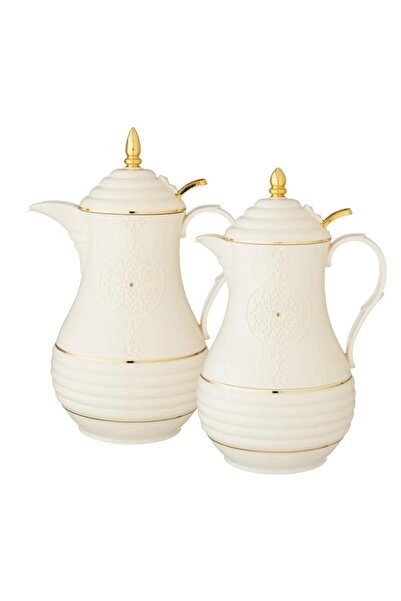 ORIAN Rose Thermos Set, 2 Pieces, Cream and Gold, Engraved