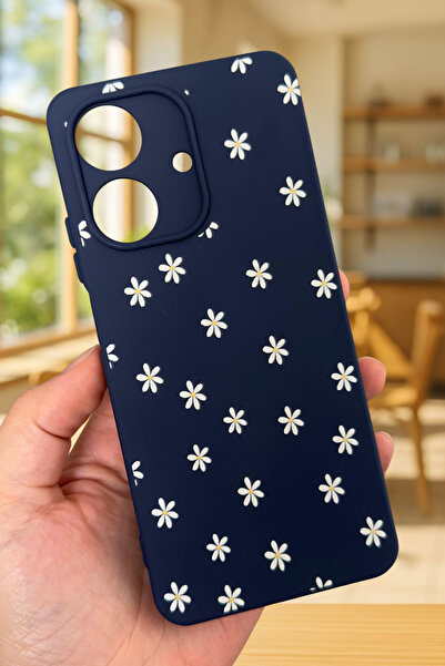 Vip Case REALME NOTE 60 Uyumlu Mini Papatya Desenli Silikon Darbe Emici Klasik Korumalı Rubber Kılıf