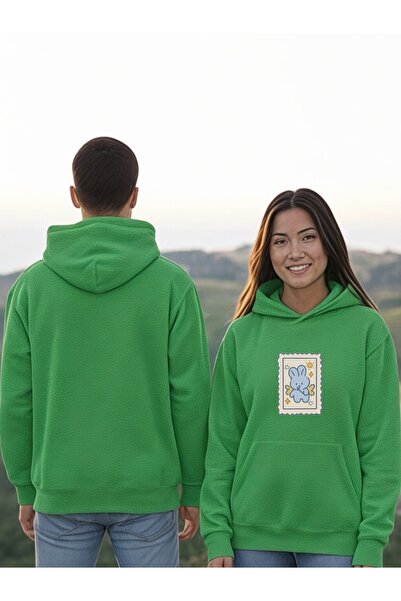 ArtYus Carte poștală Iepure colorat cu imprimeu cu glugă Swea tricou