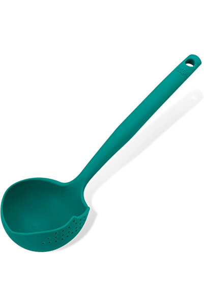 Tasty Ladle 678202, Draining holes, Soft handle, 30 cm, Silicone, Green