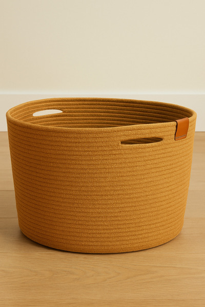 MaVaux سلة حبل زخرفية من كاماتشوا (40×30 سم) - سلة تخزين وتنظيم متعددة الأغراض