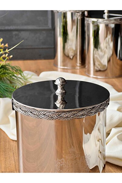 ROSSEV Metal Small Jar with Rope Detail