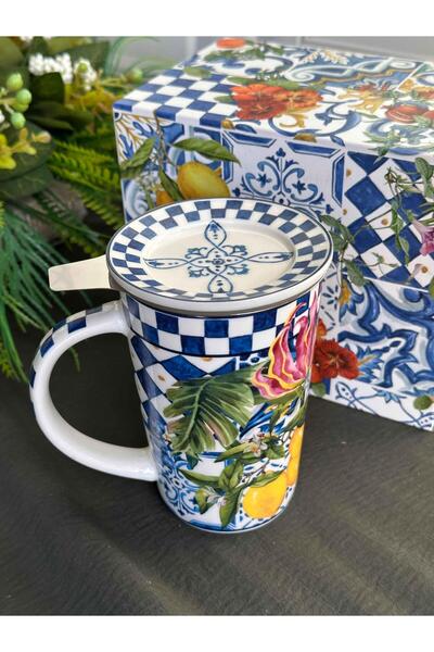 ROSSEV Italy Garden Herbal Tea Cup with Strainer