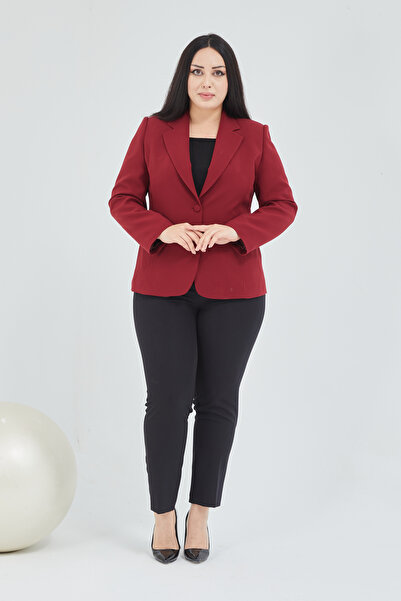 Fagi Women's Large Size Buttoned Classic Jacket