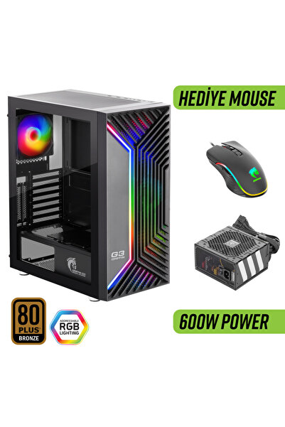 Green Griffin G3 Plus ARGB Gaming Bilgisayar Kasası (4×120mm Fan + Tempered C...