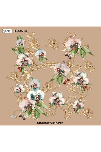 REYYAN قماش يمني داخلي مطرز بنقوش زهور 100×100 سم، نمط زهري معطر من الحرير