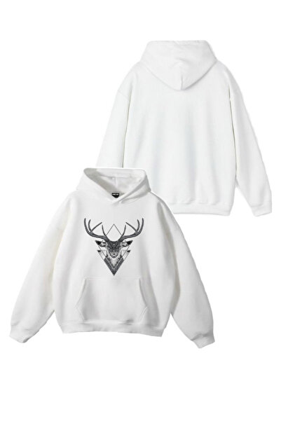 Sebesta Fashion New Season Deer Printed 3 Yarn Cotton Hooded Sweatshirt