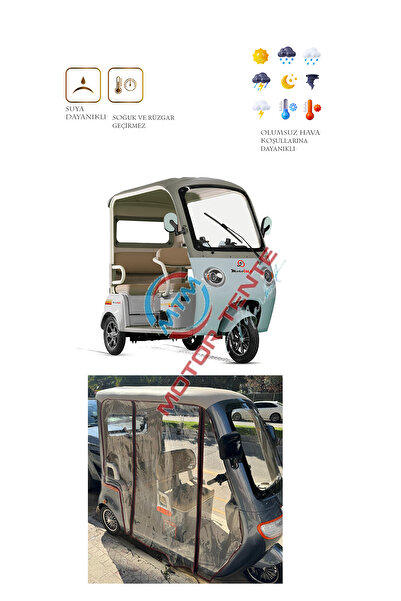 motor tente market mtm Motolux Fx 23 Üç Tekerli Motor Brandası - Şeffaf