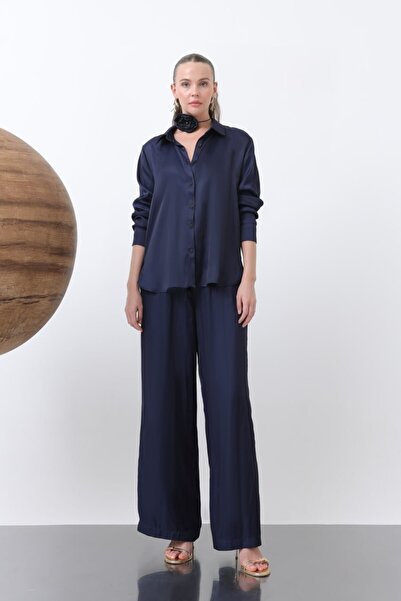 Puane Women's 32259 Satin Waist-Tied Pants