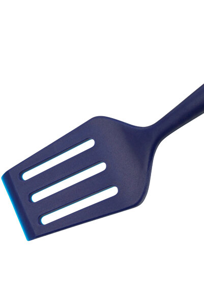Tasty Spatula 678200, Angled front edge, Soft handle, 33 cm, Silicone, Blue