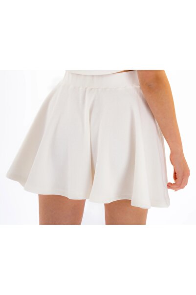 Chicest Moments Women's Skirt Ecru Color Elastic Waist
