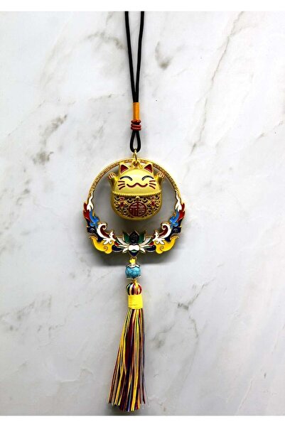 SepetBudur Colorful Tassel Lucky Cat Feng Shui Hanging Ornament