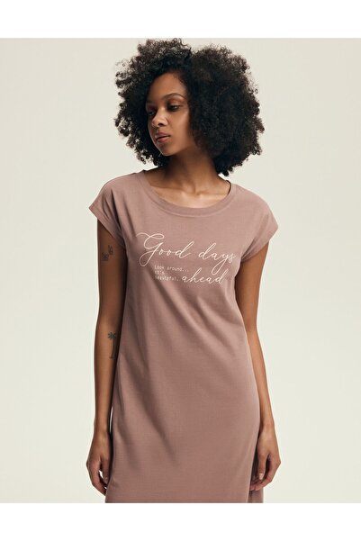 Henderson Cămașă de noapte pentru femei, cu mânecă scurtă, 100% bumbac, confo...