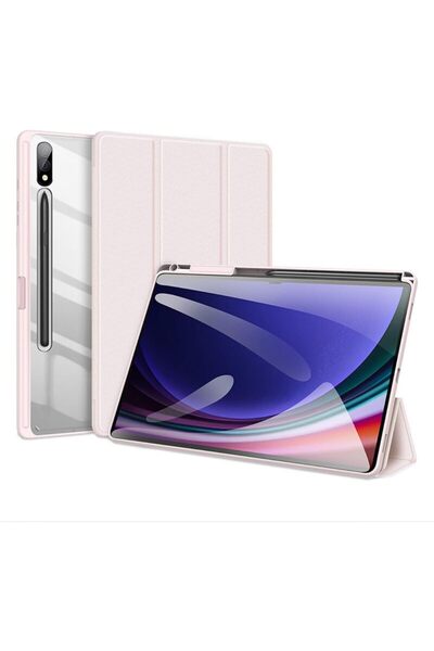Dux Ducis Samsung Galaxy Tab S9 Ultra/S8 Ultra, Protective Tri-fold Cover With Clear BacK Case (PINK)