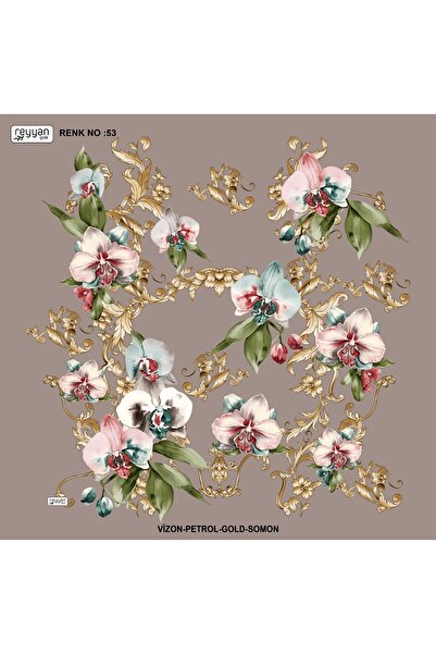 REYYAN Embroidered Plain Floral 100cm Dowry Yemeni Inner Layer Silk Cloth 100X100 cm Floral Pattern Scented Silk