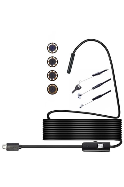 zola Ενδοσκοπική κάμερα IP67, λειτουργία OTG, microUSB, καλώδιο 5 μέτρων, 6 LED με ρυθμιζόμενο φωτισμό