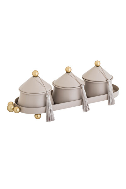 casa rosa 4-piece metal nut serving set