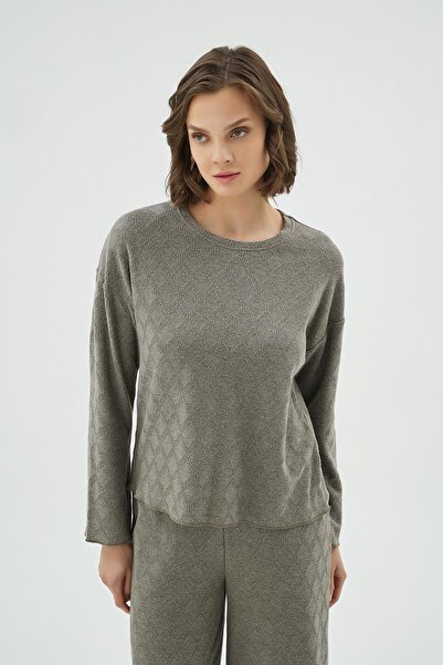 Sevim Γυναικείο χειμερινό σετ πιτζάμες με μακρυμάνικο φαρδύ πόδι C8T2N171