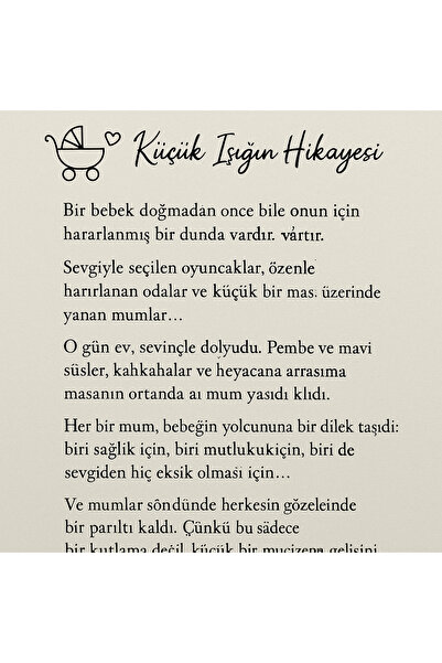 Aoz atölye Minik Kalpler İçin Özel Işıklar– Baby Shower - Mumlar Sevgiyle Hazırlandı 1