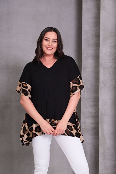 MojerHermosa Leopard Pattern Bat Sleeve T-Shirt