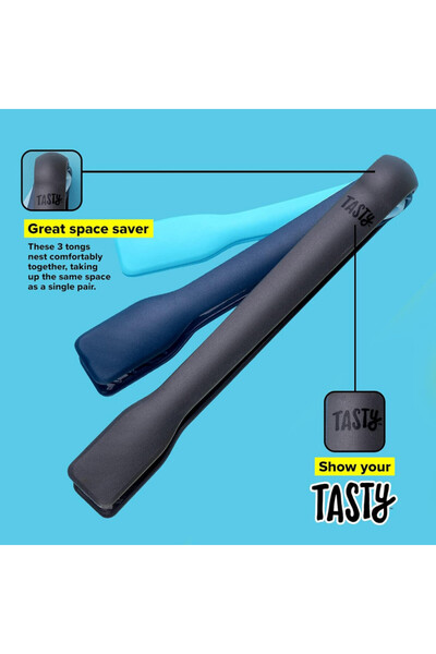 Tasty Set of 3 serving tongs 678389, 3 sizes, Plastic, Multicolored