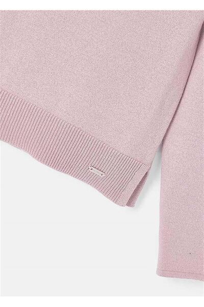 MAYORAL Pulover tricotat cu gât roșu pentru fetiță, pudră 313