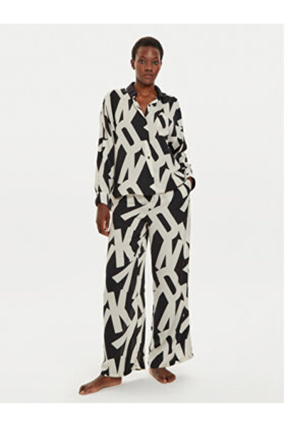 Dkny Women's Set Shirt and Material Trousers YI90019 Beige, Black