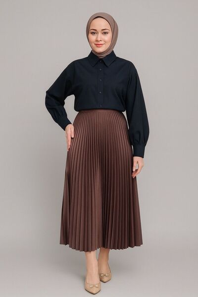 The Naz Line High-Waisted Pleated Loose Skirt