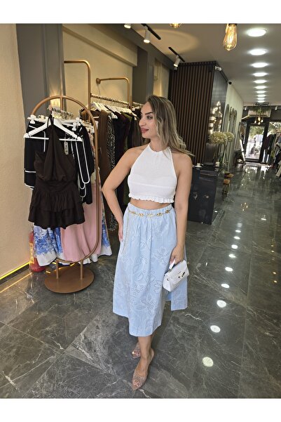 Butik mavi fisto etek