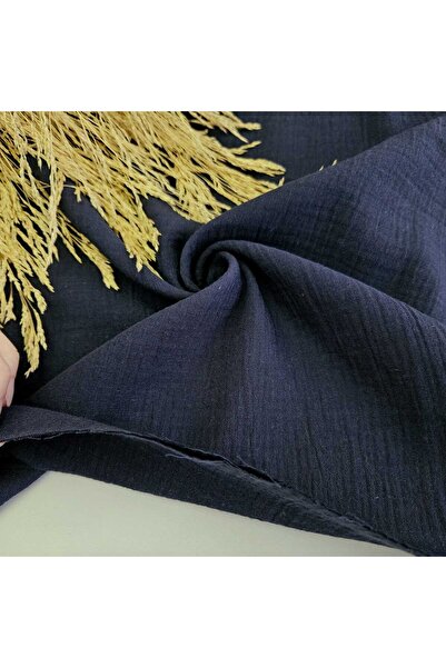 Kaf Kumaş Krinkıl Müslin | 2 Katlı Bürümcük Kumaş | Lacivert