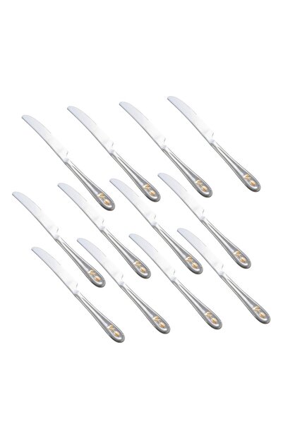 ORIAN سكاكين طعام من الفولاذ المقاوم للصدأ والذهب، سيفين وبالم، 12 قطعة