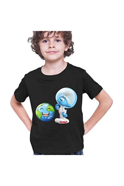 OEM Tricou Copii Baieti Strumfii Astronautul Spatiu