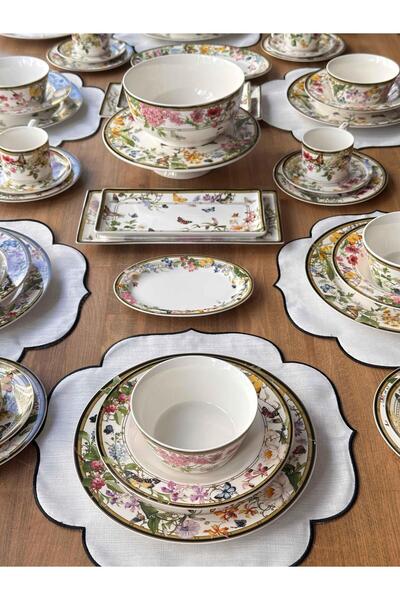 ROSSEV Yemek Takımı Muse Garden 54 Parça 6 Kişilik