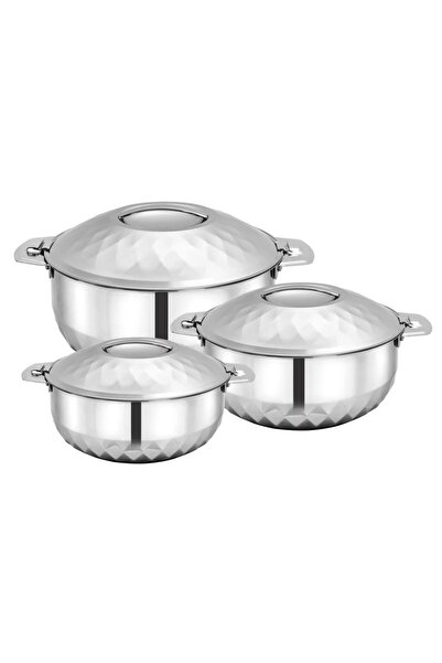 ORIAN طقم أوعية هندية من الفولاذ المقاوم للصدأ 3 قطع 8500+5000+3500 مل