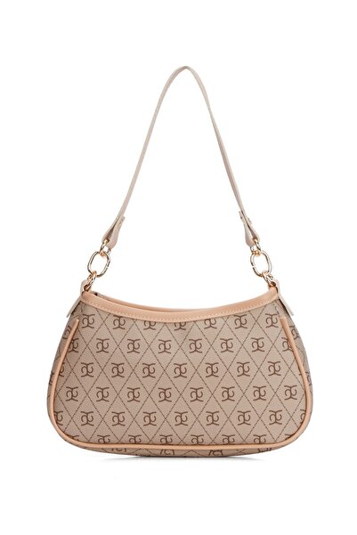 Eliza حقيبة يد وكتف نسائية من فارم مونوجرام باللون البيج
