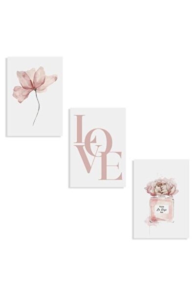 SHOPIENS Set Postere Decorative Beauty Afise Perete 3 Buc 21x30cm Model Floar...