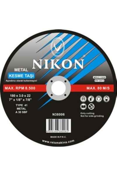 NİKON N38011 Metal Flex Kesme Taşı 230x3.0x22 (Bombeli)