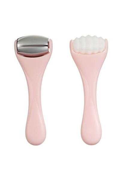 SHOPIENS Комплект от 2 инструмента за масаж на лице и очи с гладък валяк и ме...