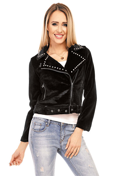 WildFashion Jacheta scurta din imitatie piele intoarsa A467-1