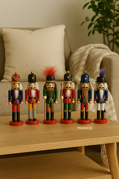 Munico Kurşun Asker Ahşap Dekoratif Set 6’lı Masa Üstü Dekor13 cm, El Boyamas...