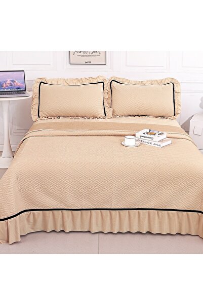 Casa de vis Online Double-sided duvet set, Casa de Vis Online, quilted, 3 pieces, beige, 220 x 240 cm, CC-46