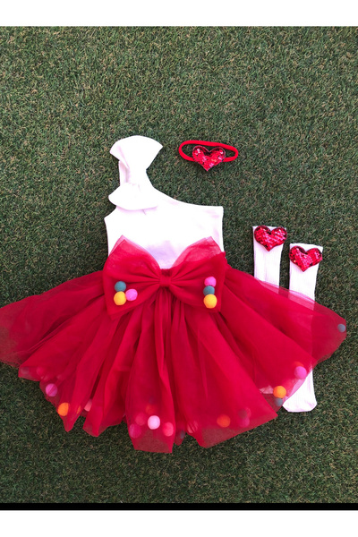 kokosh _ kidss burcu sapmaz Girl's Pom-Pom Tutu Skirt and Crop Set