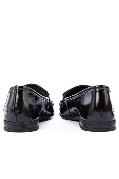 Gusse Vittora Women's Genuine Stone Buckle Patent Leather Ballerinas 25020-3