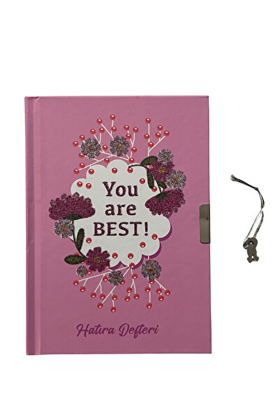 TREND16 دفتر تذكاري منقوش مع قفل ومفتاح