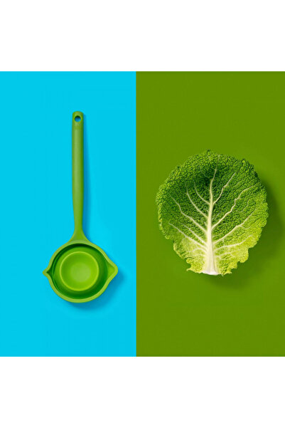 Tasty Folding ladle 678203, Two spouts, Soft handle, 33.5 cm, Silicone, Green