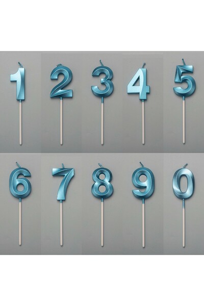 Flippy Κερί με Διαμάντια 5cm*3.4cm+Μπλε Αριθμός 2