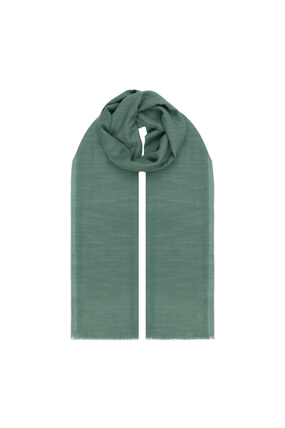 ipekevi Green Plain Cotton Silk Shawl