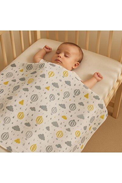 Pico Baby Balloon Patterned Muslin Blanket 100% Cotton 80X80 cm